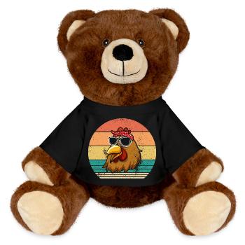 Chickens Hen - MiniFeet® RecycelBär® Teddy Bear Brown - black - Front