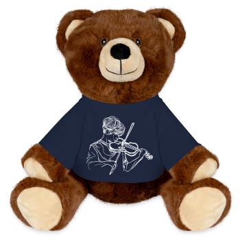 Geiger Boy Sketch - MiniFeet® RecycelBär® Teddy Bear Brown - french navy - Front