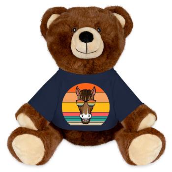 Riding Horse - MiniFeet® RecycelBär® Teddy Bear Brown - french navy - Front