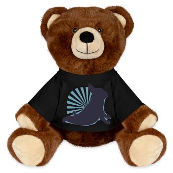 3441 dogyogaTshirt PR t shirt - MiniFeet® RecycelBär® Braun - Schwarz - Vorne