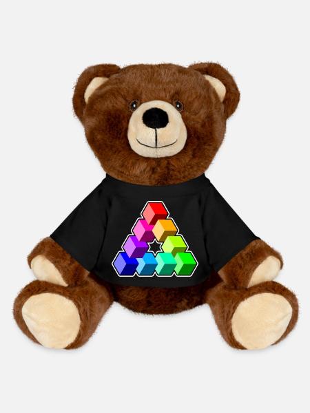 Cubes colorés triangulaires - Nounours RecycelBär® marron - noir