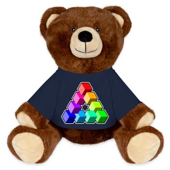 Cubes colorés triangulaires - Nounours RecycelBär® marron - bleu marine - Devant