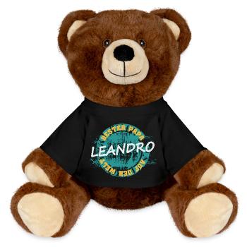 Leandro als Vatertag - MiniFeet® RecycelBär® Braun - Schwarz - Vorne