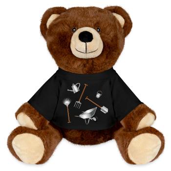 Illustration d’ensemble d’outils de jardin classiques - Nounours RecycelBär® marron - noir - Devant