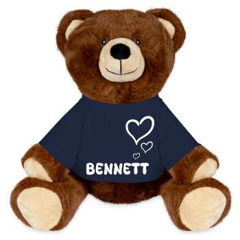 Vorname Bennett - MiniFeet® RecycelBär® Braun - French Navy - Vorne