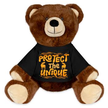 Okapi Tier Protect The Unique - MiniFeet® RecycelBär® Teddy Bear Brown - black - Front