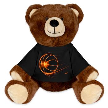 Basketball Basketball Player Gift Idea Baller Bball - MiniFeet® RecycelBär® Teddy Bear Brown - black - Front
