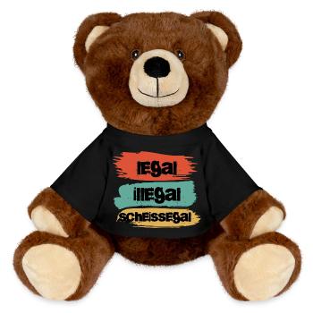 Légal illégal, peu importe le réglage de voiture en disant - Nounours RecycelBär® marron - noir - Devant