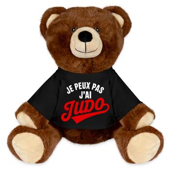 Ich kann nicht, ich habe Judo, Humor, Judoka. - MiniFeet® RecycelBär® Braun - Schwarz - Vorne