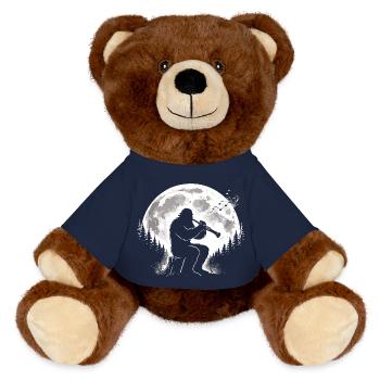 Bigfoot joue de la clarinette - Nounours RecycelBär® marron - bleu marine - Devant