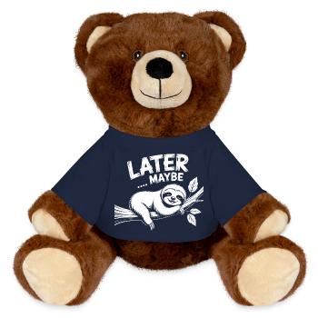 Faultier auf Ast – Later Maybe - MiniFeet® RecycelBär® Braun - French Navy - Vorne
