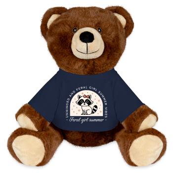 Feral girl summer raccoon - MiniFeet® RecycelBär® Teddy Bear Brown - french navy - Front