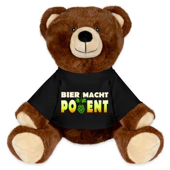 Bier macht potent - MiniFeet® RecycelBär® Braun - Schwarz - Vorne