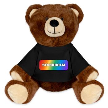 FIERTÉ ARC-EN-CIEL DE STOCKHOLM - Nounours RecycelBär® marron - noir - Devant