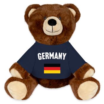 Germany Flag - MiniFeet® RecycelBär® Teddy Bear Brown - french navy - Front