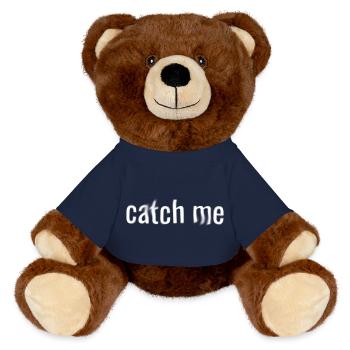 Catch Me Gift Ghost Halloween Cool - MiniFeet® RecycelBär® Teddy Bear Brown - french navy - Front