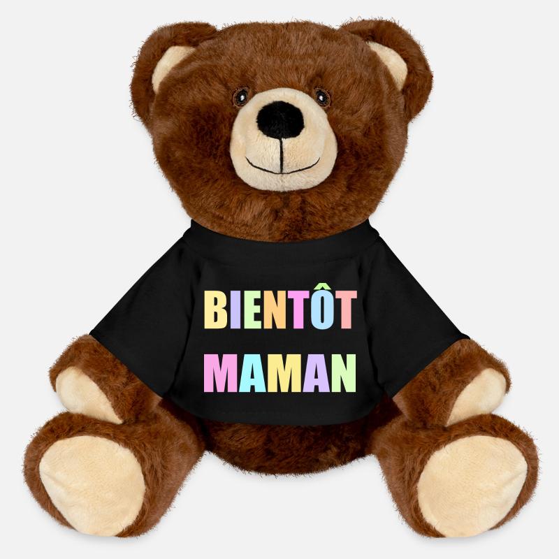 Bientôt maman, future maman, grossesse enceinte - Nounours RecycelBär® marron - noir