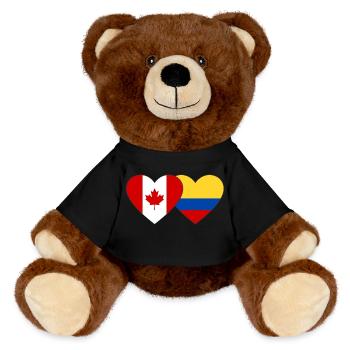 Canada Colombia Flag Heart - MiniFeet® RecycelBär® Teddy Bear Brown - black - Front