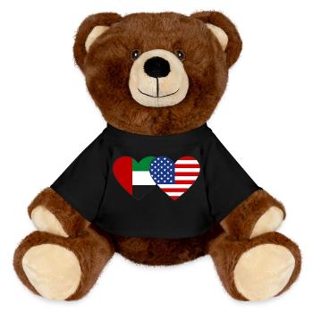 Vereinigte Arabische Emirate USA Flagge Herz - MiniFeet® RecycelBär® Braun - Schwarz - Vorne