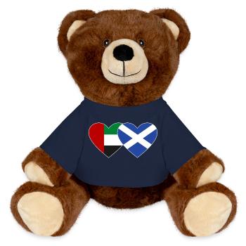 Vereinigte Arabische Emirate Schottland Flagge - MiniFeet® RecycelBär® Braun - French Navy - Vorne