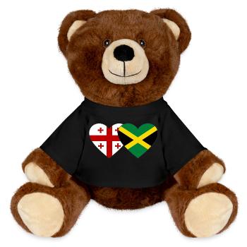 Géorgie Jamaïque Drapeau Coeur - Nounours RecycelBär® marron - noir - Devant