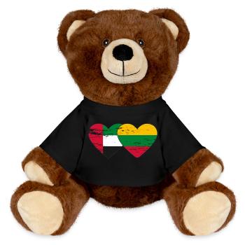 Vereinigte Arabische Emirate Litauen Flagge Herz - MiniFeet® RecycelBär® Braun - Schwarz - Vorne