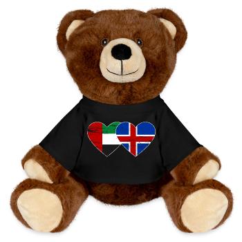 Vereinigte Arabische Emirate Island Flagge Herz - MiniFeet® RecycelBär® Braun - Schwarz - Vorne