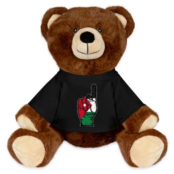 Drapeau jordanien numéro 1 utilisé - Nounours RecycelBär® marron - noir - Devant