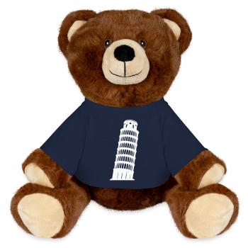 Silhouette de la Tour de Pise Monochrome - Nounours RecycelBär® marron - bleu marine - Devant