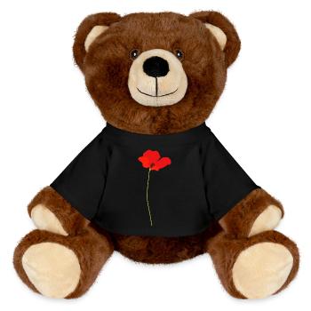 Mohnblume - MiniFeet® RecycelBär® Braun - Schwarz - Vorne