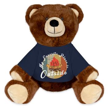 Mein Lieblingsplatz ist Draußen - MiniFeet® RecycelBär® Braun - French Navy - Vorne