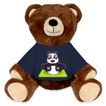 Panda Yoga Fitness Gymnastik - MiniFeet® RecycelBär® Braun - French Navy - Vorne