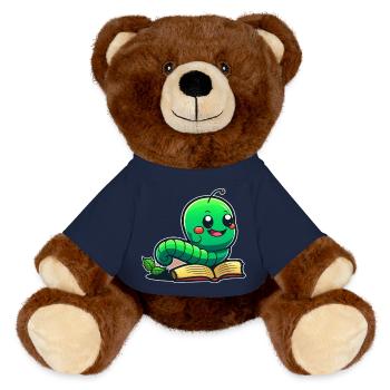 Bookworm - MiniFeet® RecycelBär® Teddy Bear Brown - french navy - Front