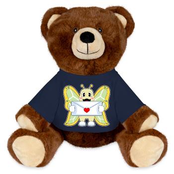 Butterfly Love Letter - MiniFeet® RecycelBär® Teddy Bear Brown - french navy - Front