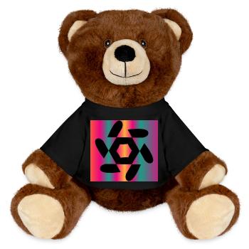 DESIGN. ART. GEEK. VINTAGE. GRAPHIQUE. MANGA. ASIE - Nounours RecycelBär® marron - noir - Devant