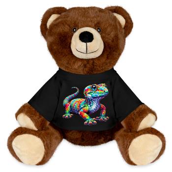 Gecko - MiniFeet® RecycelBär® Teddy Bear Brown - black - Front
