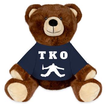TKO Homme Ivre Évanoui Blackout Coma Blanc - Nounours RecycelBär® marron - bleu marine - Devant