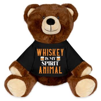 Whiskey Ist Mein Spirit Animal Erlebnis - MiniFeet® RecycelBär® Braun - Schwarz - Vorne
