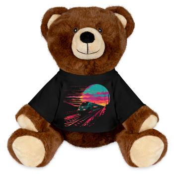 Railroad - MiniFeet® RecycelBär® Teddy Bear Brown - black - Front