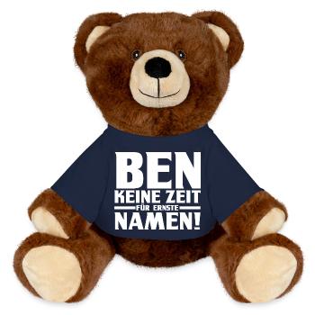 Prénom Ben - Nounours RecycelBär® marron - bleu marine - Devant