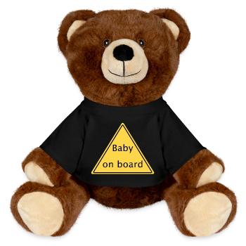 Bébé à bord - Nounours RecycelBär® marron - noir - Devant