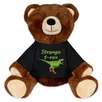 Strange Tyrannosaurus Rex - MiniFeet® RecycelBär® Teddy Bear Brown - black - Front