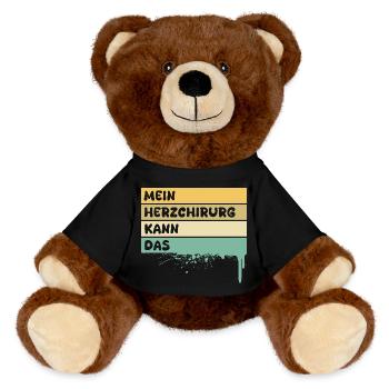 Heart surgeon - MiniFeet® RecycelBär® Teddy Bear Brown - black - Front