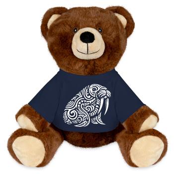 Morse tribal - Nounours RecycelBär® marron - bleu marine - Devant