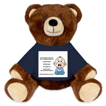 Emotional Baby Crying Illustration - MiniFeet® RecycelBär® Braun - French Navy - Vorne