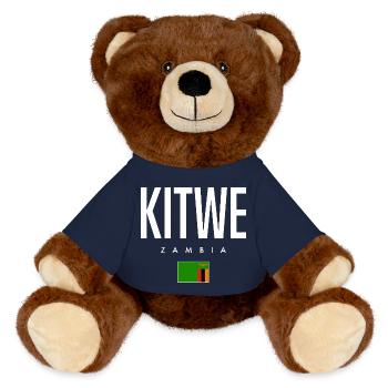 Kitwe Zambia - MiniFeet® RecycelBär® Teddy Bear Brown - french navy - Front