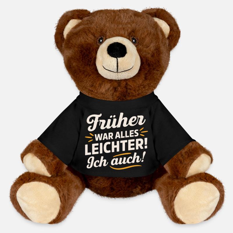 Everything used to be easier, I was also funny saying - MiniFeet® RecycelBär® Teddy Bear Brown - black