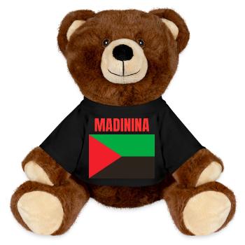 T-shirt Madinina drapeau Martinique - Nounours RecycelBär® marron - noir - Devant