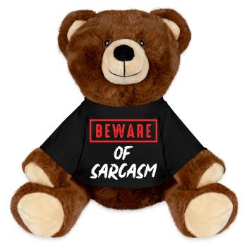 Attention au sarcasme - Nounours RecycelBär® marron - noir - Devant