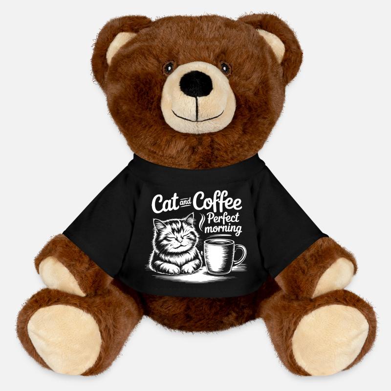 Gatto e caffè Mattina perfetta - MiniFeet® RecycelBär® marrone - nero